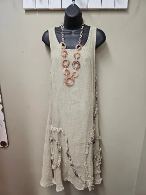 Bohemian Earthy Style Linen Dress