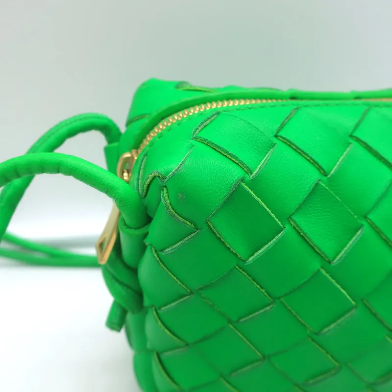 Bottega Veneta Mini Loop Camera Bag Parakeet Green Intrecciato Leather