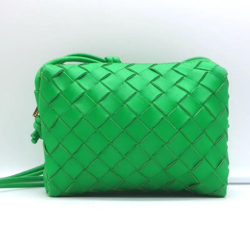Bottega Veneta Mini Loop Camera Bag Parakeet Green Intrecciato Leather