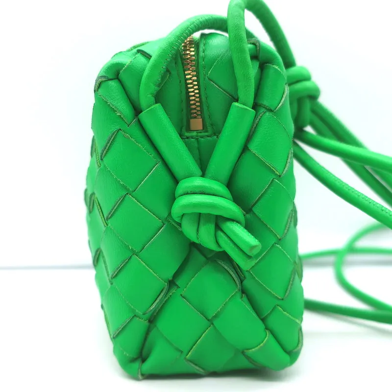 Bottega Veneta Mini Loop Camera Bag Parakeet Green Intrecciato Leather