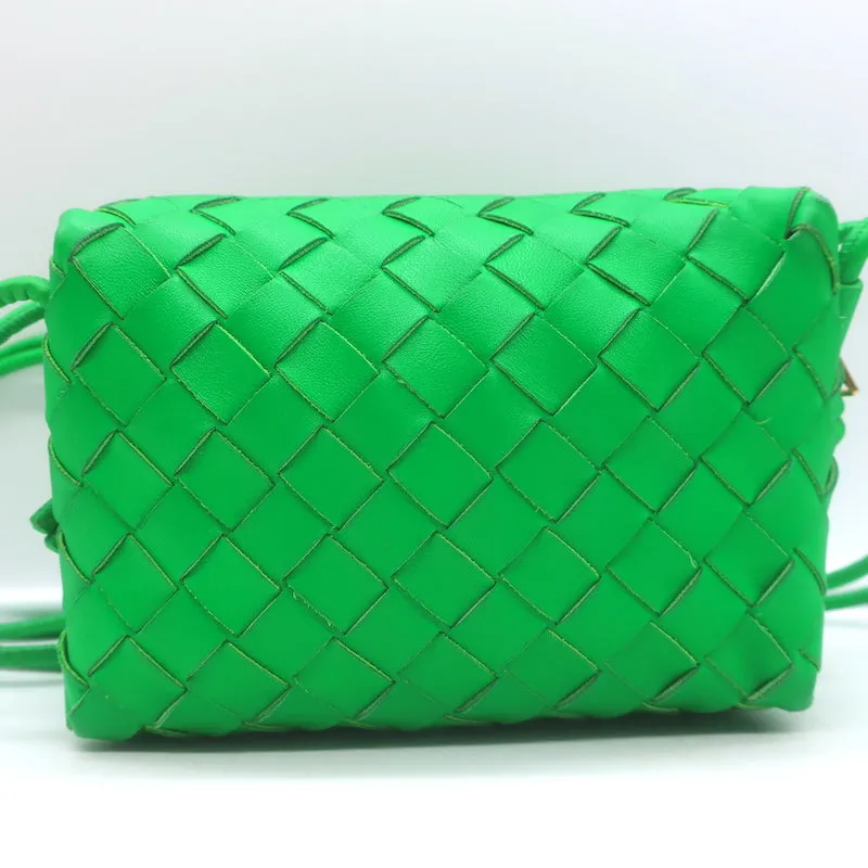 Bottega Veneta Mini Loop Camera Bag Parakeet Green Intrecciato Leather