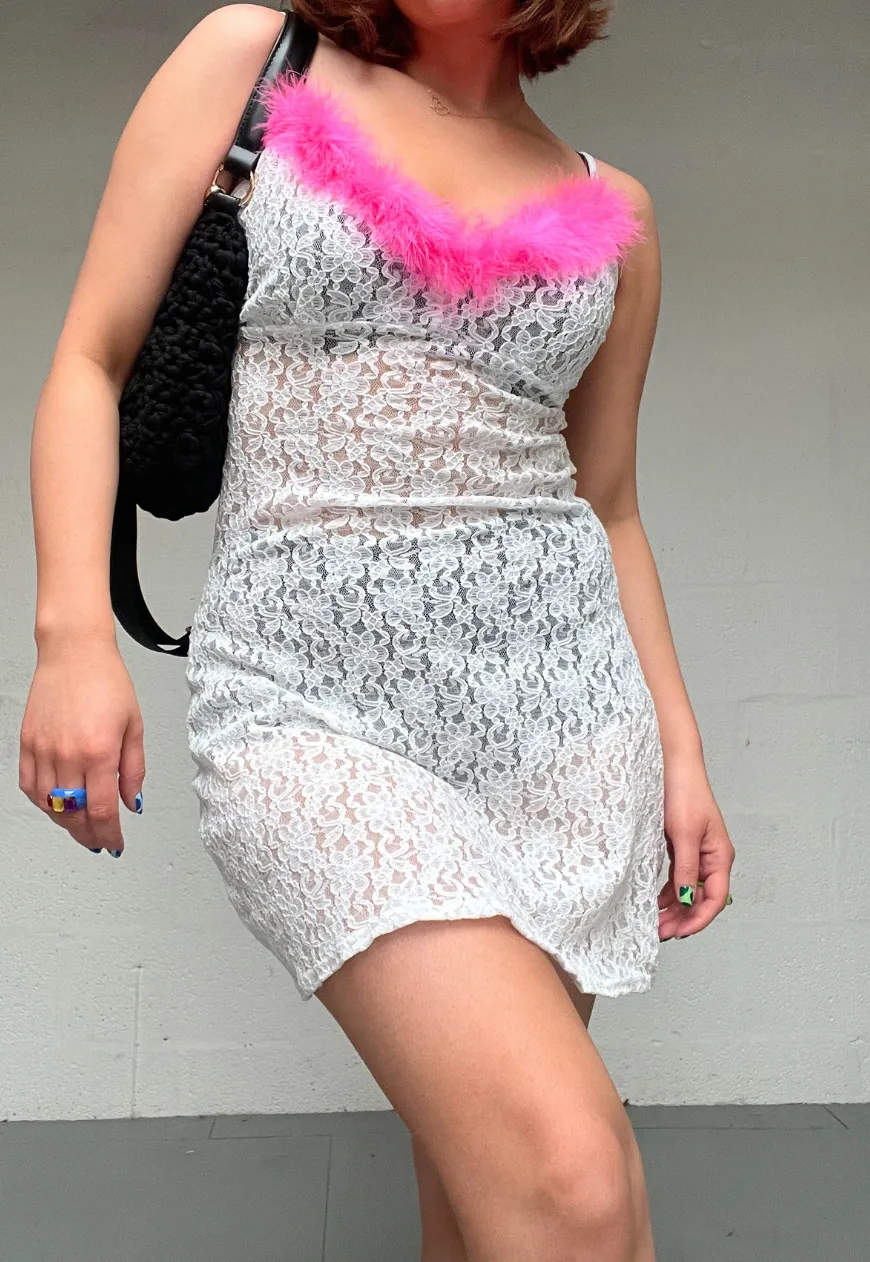 BRIGHT PINK FLUFF NIGHTIE