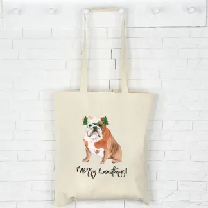 British Bulldog Christmas Tote Bag