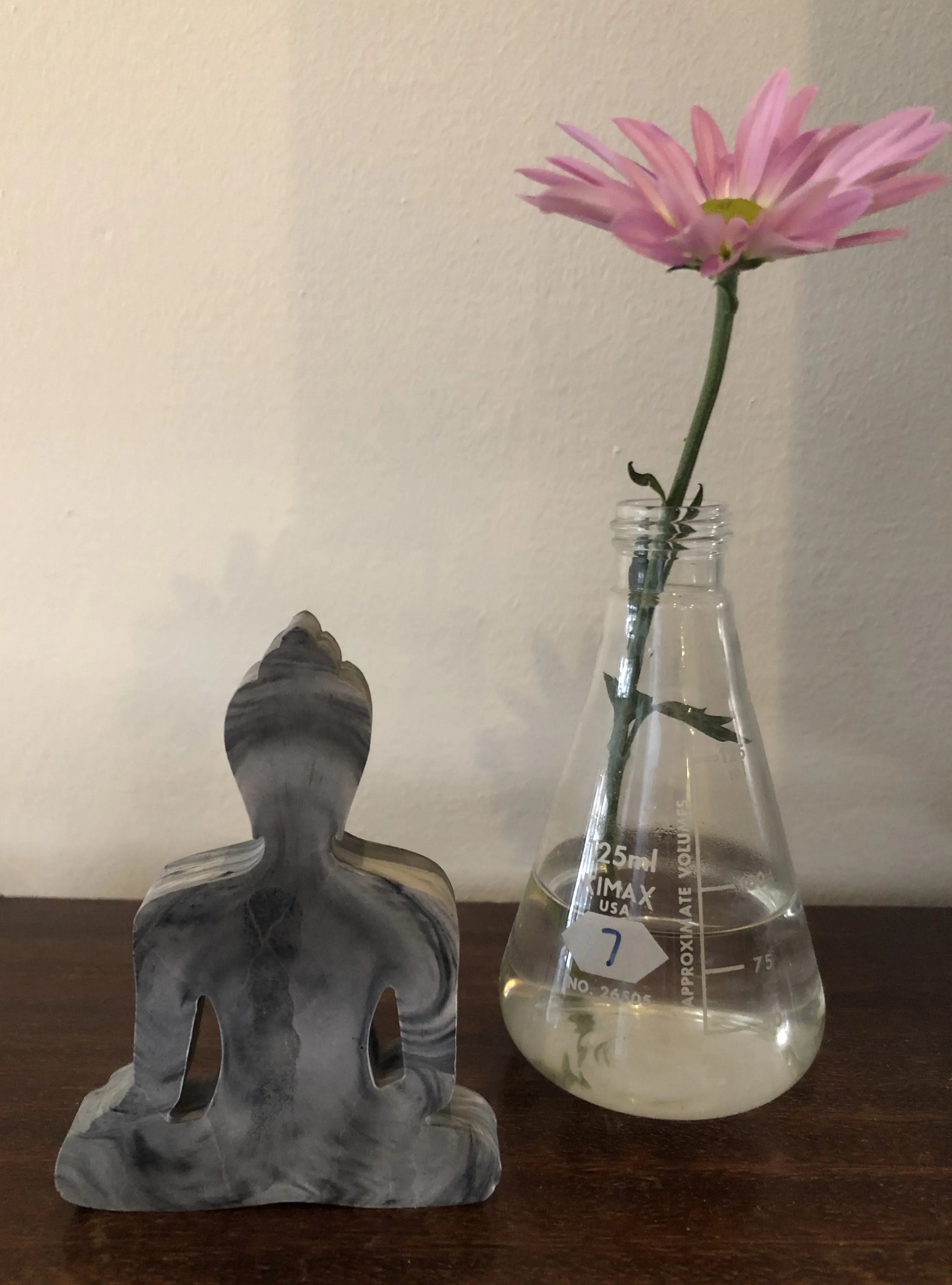 Buddha statue set of 3 - Concrete, Blue and Gray