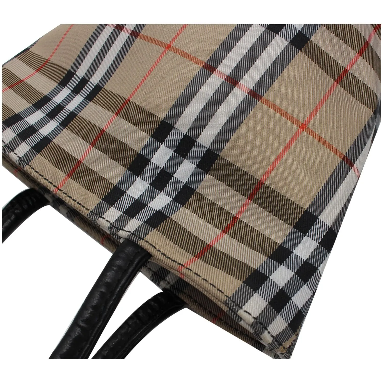 BURBERRY Mini Nova Check Canvas Tote Bag Beige