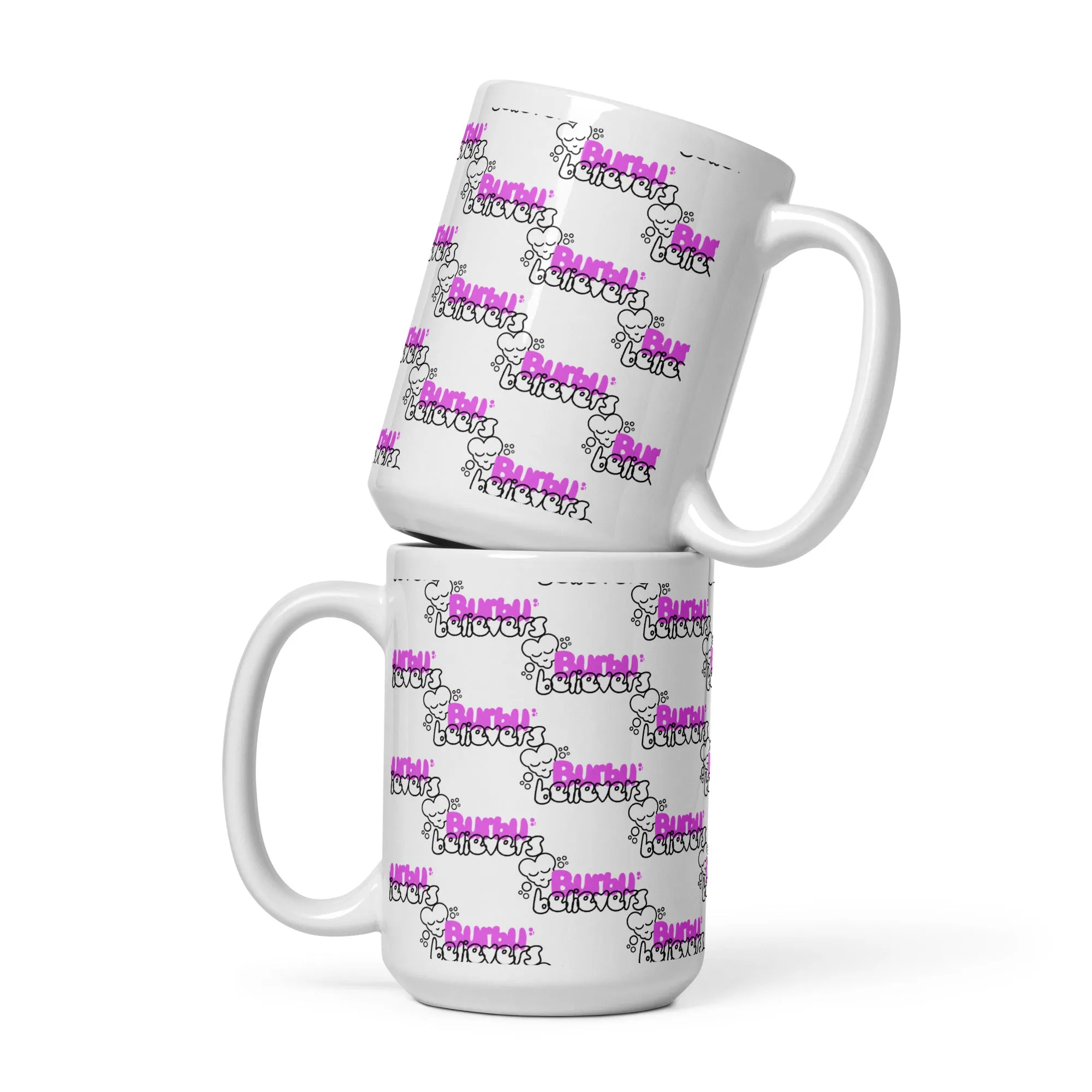 BURBU BELIEVERS White glossy mug