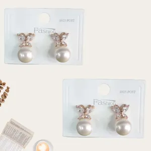 Butterfly Pearl Earring S-0