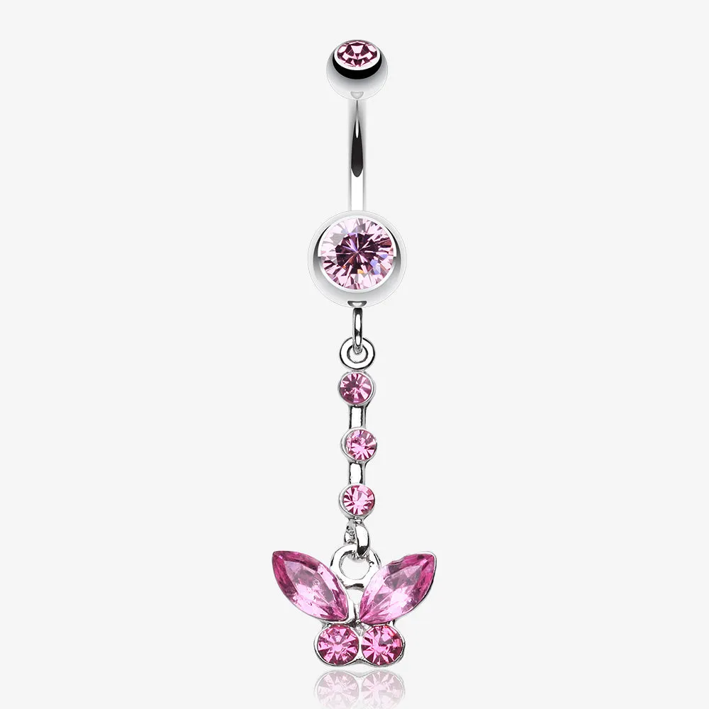 Butterfly Sparkly Belly Button Ring