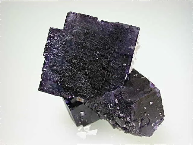 Calcite on Fluorite, Rosiclare Level Minerva #1 Mine, Ozark-Mahoning Company, Cave-in-Rock District, Southern Illinois, Mined ca. 1992-1993, Koster Collection #00172, Miniature 3.0 x 4.0 x 4.0 cm, $45. Online 03/04.  SOLD.
