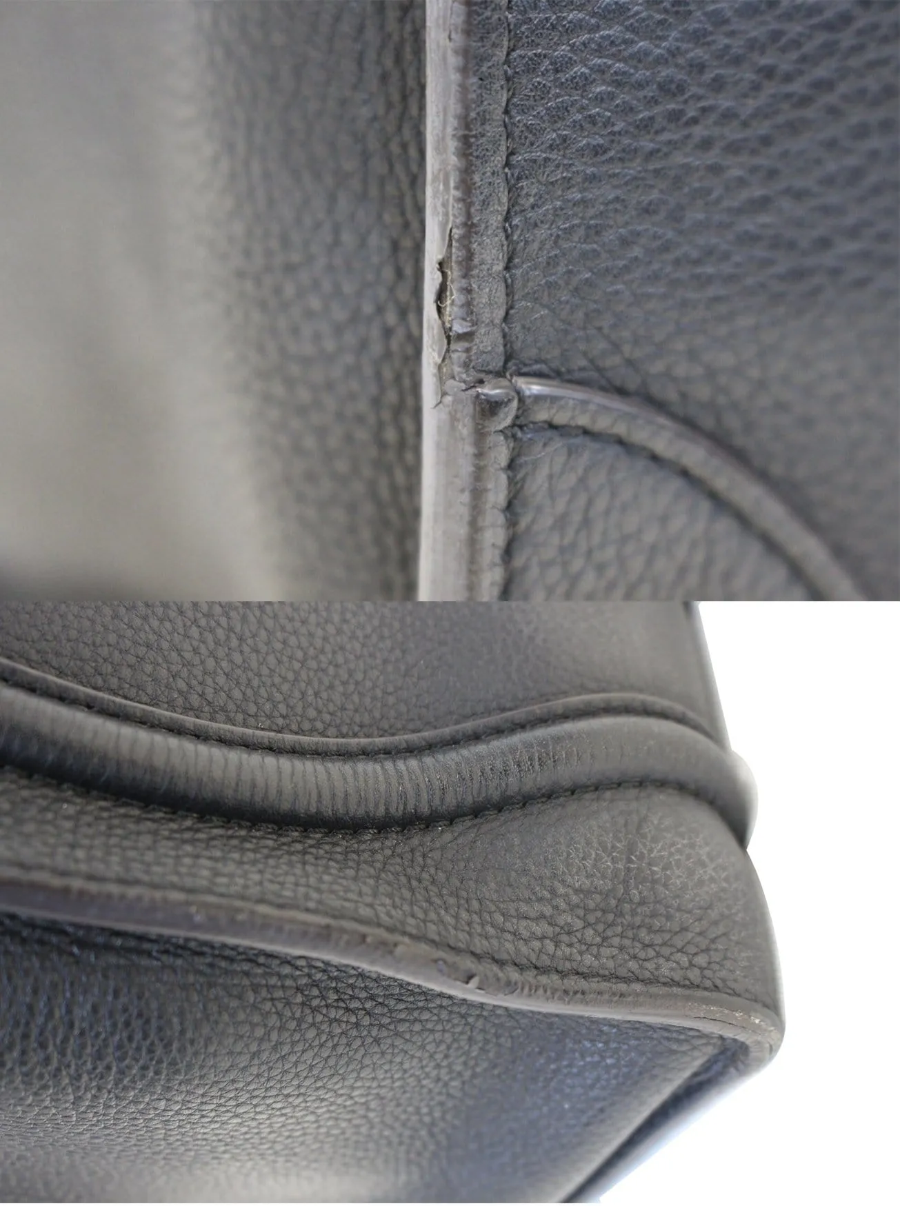 CELINE Black Leather Mini Luggage Tote Bag