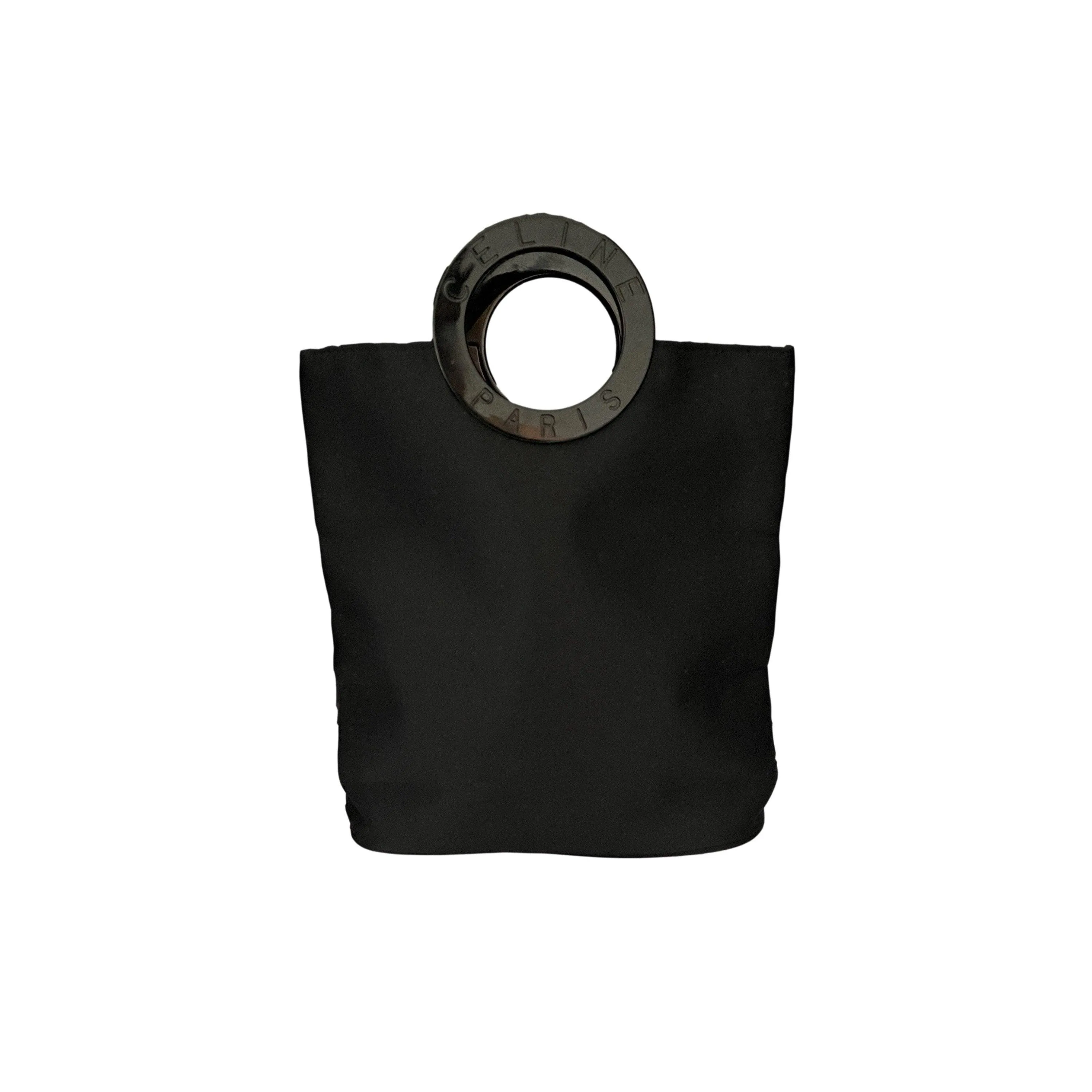Celine Black Nylon Mini Top Handle Bag