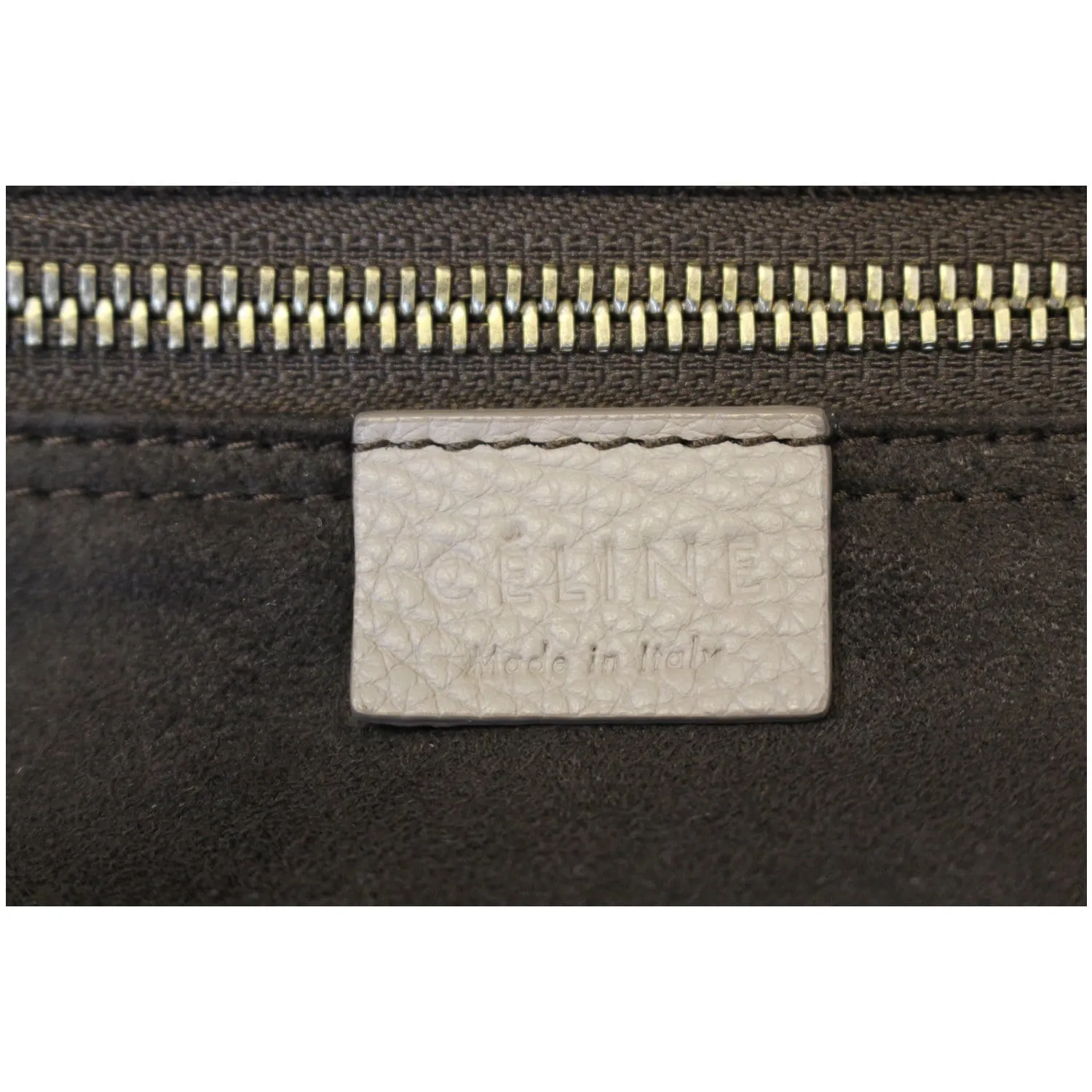 Celine Drummed Calfskin Leather Mini Luggage Tote Bag Dune