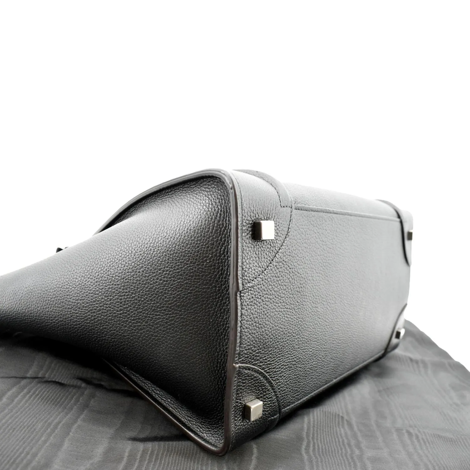 CELINE Drummed Mini Luggage Calfskin Leather Tote Bag Black - Hot Deals
