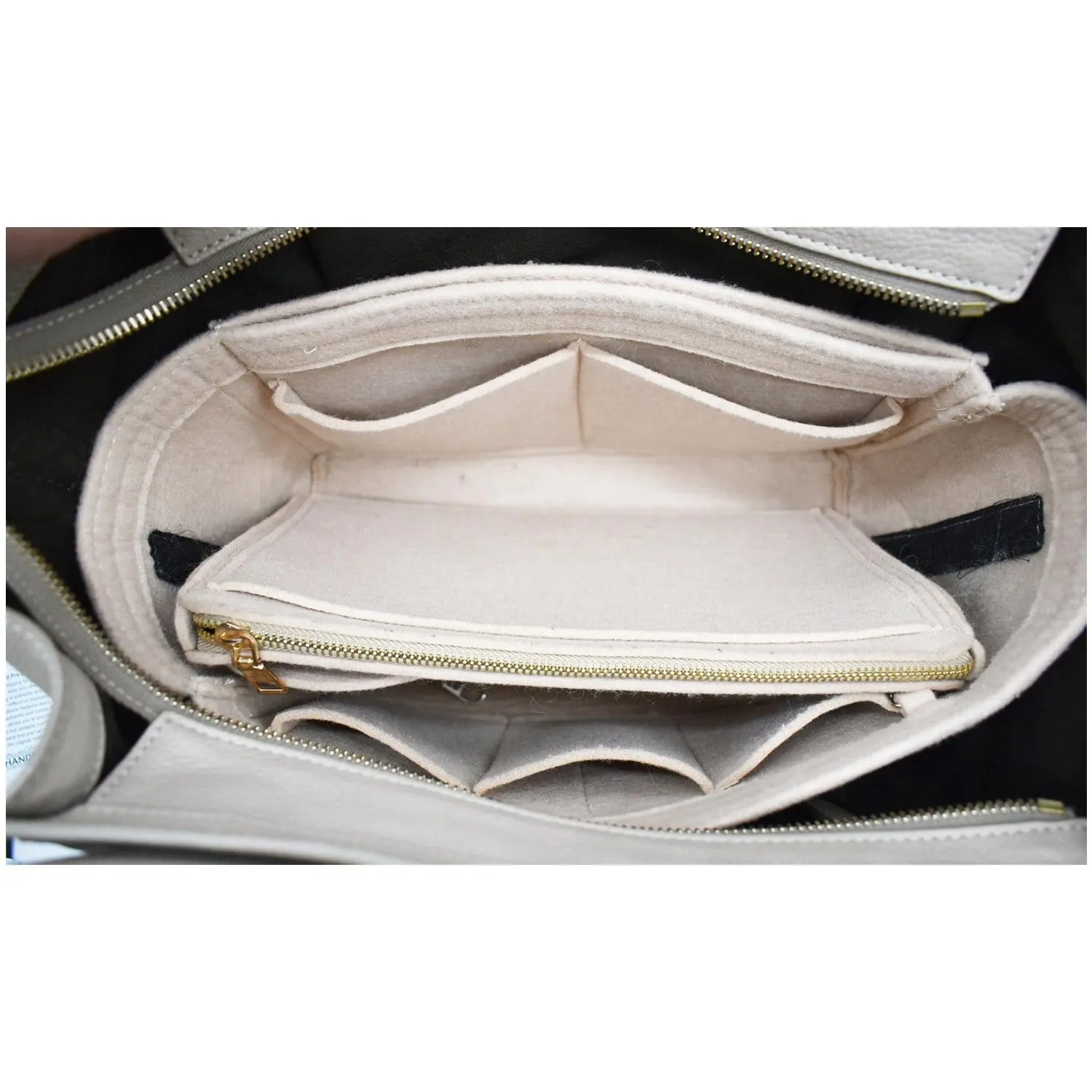 CELINE Drummed Mini Luggage Calfskin Leather Tote Bag Dune