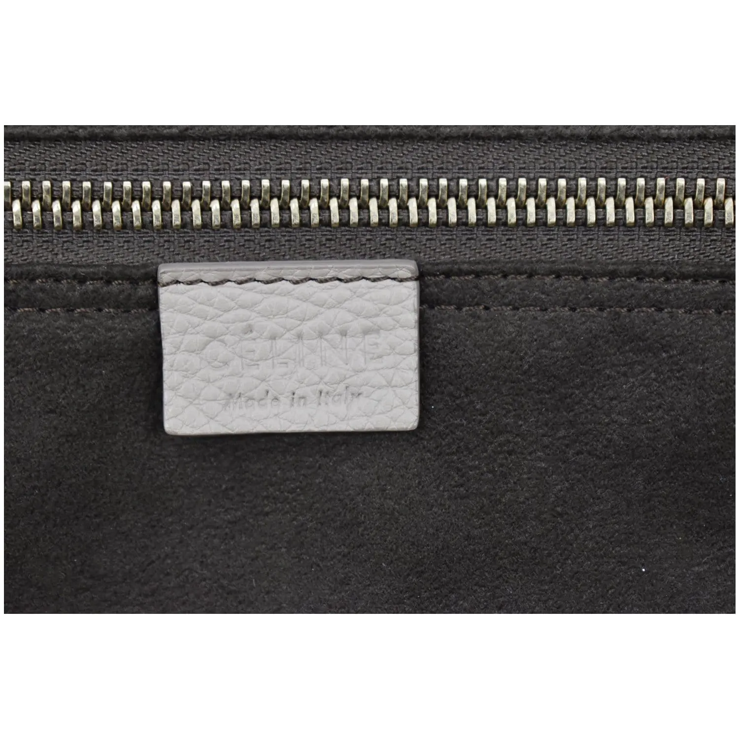 CELINE Drummed Mini Luggage Calfskin Leather Tote Bag Dune