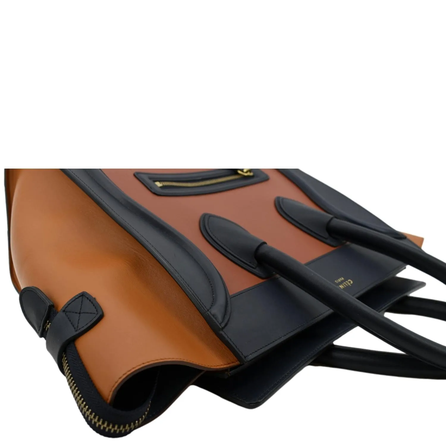 CELINE Luggage Calfskin Leather Tote Bag Tri-Color