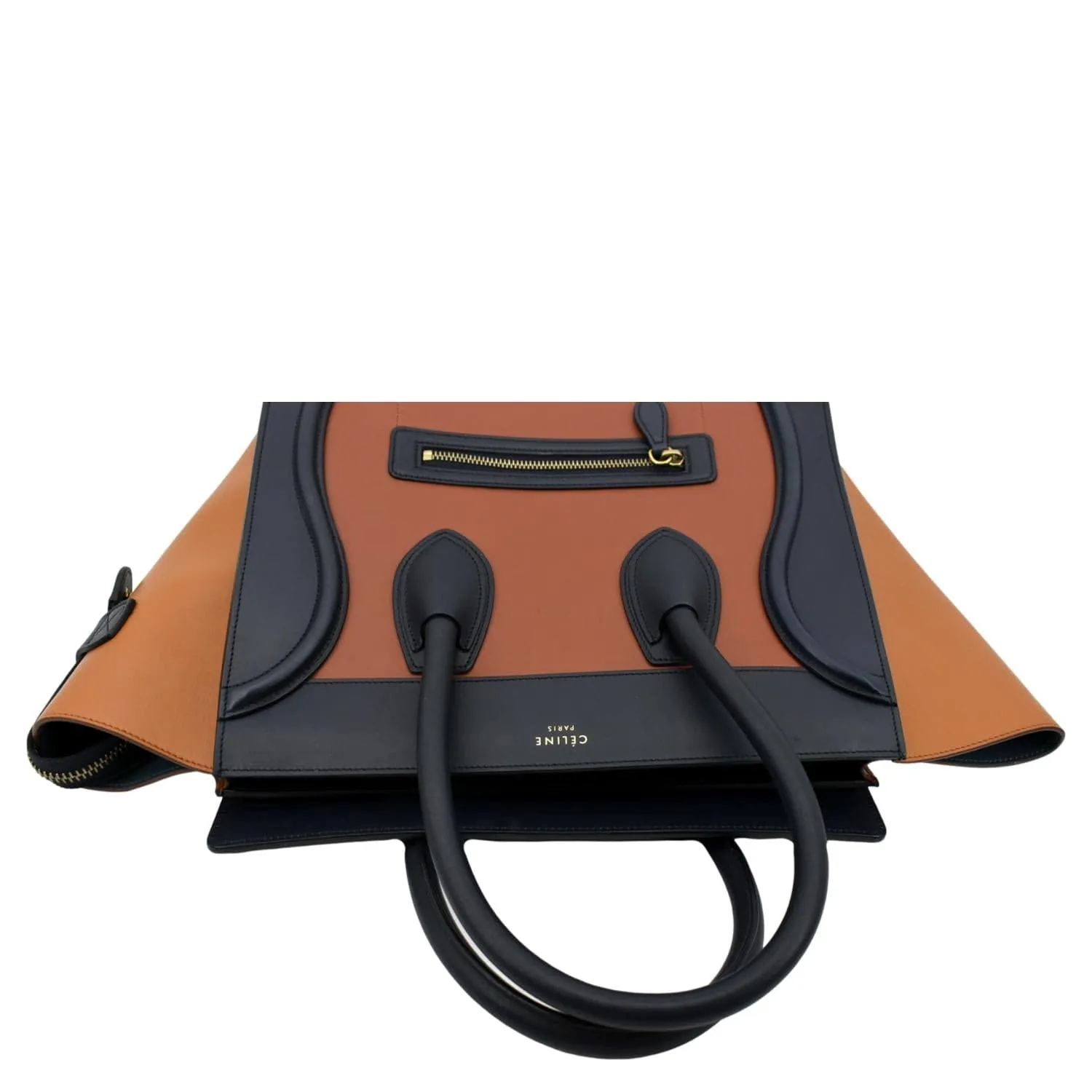 CELINE Luggage Calfskin Leather Tote Bag Tri-Color