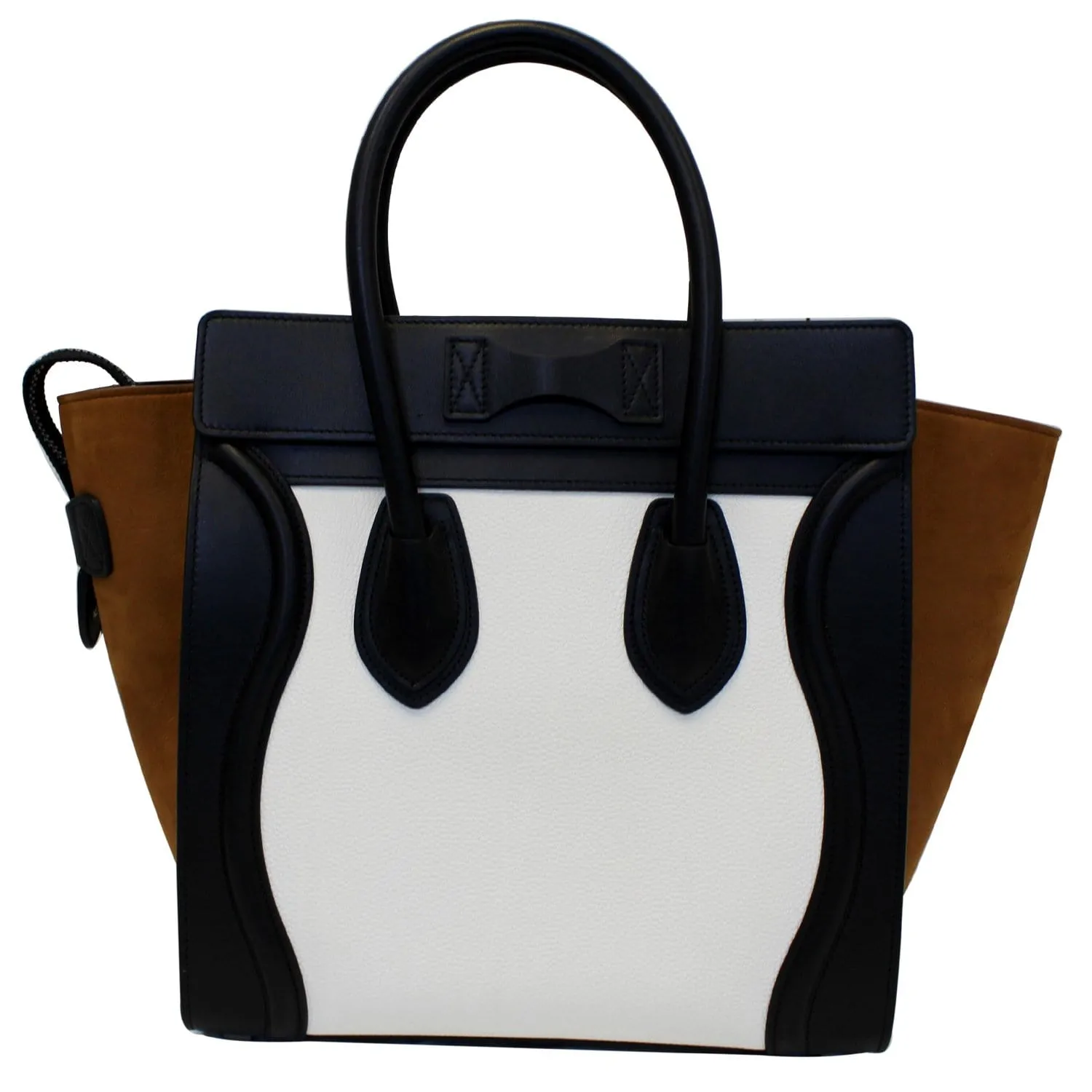CELINE Mini Luggage Calfskin Leather Tote Bag Tri-Color
