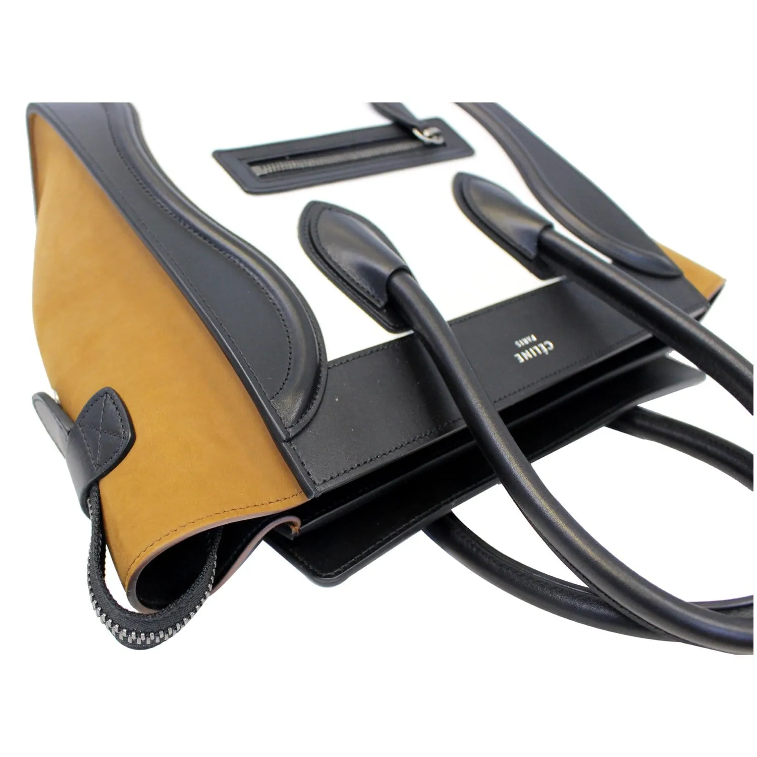 CELINE Mini Luggage Calfskin Leather Tote Bag Tri-Color