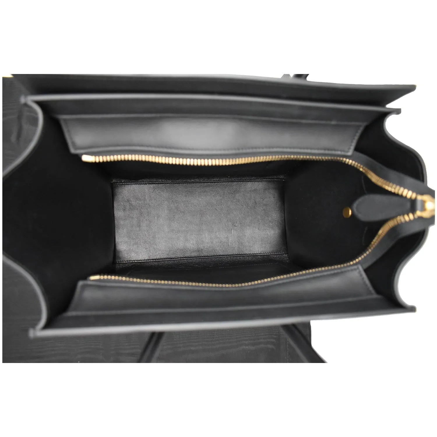 CELINE Mini Luggage Leather Tote Bag Black