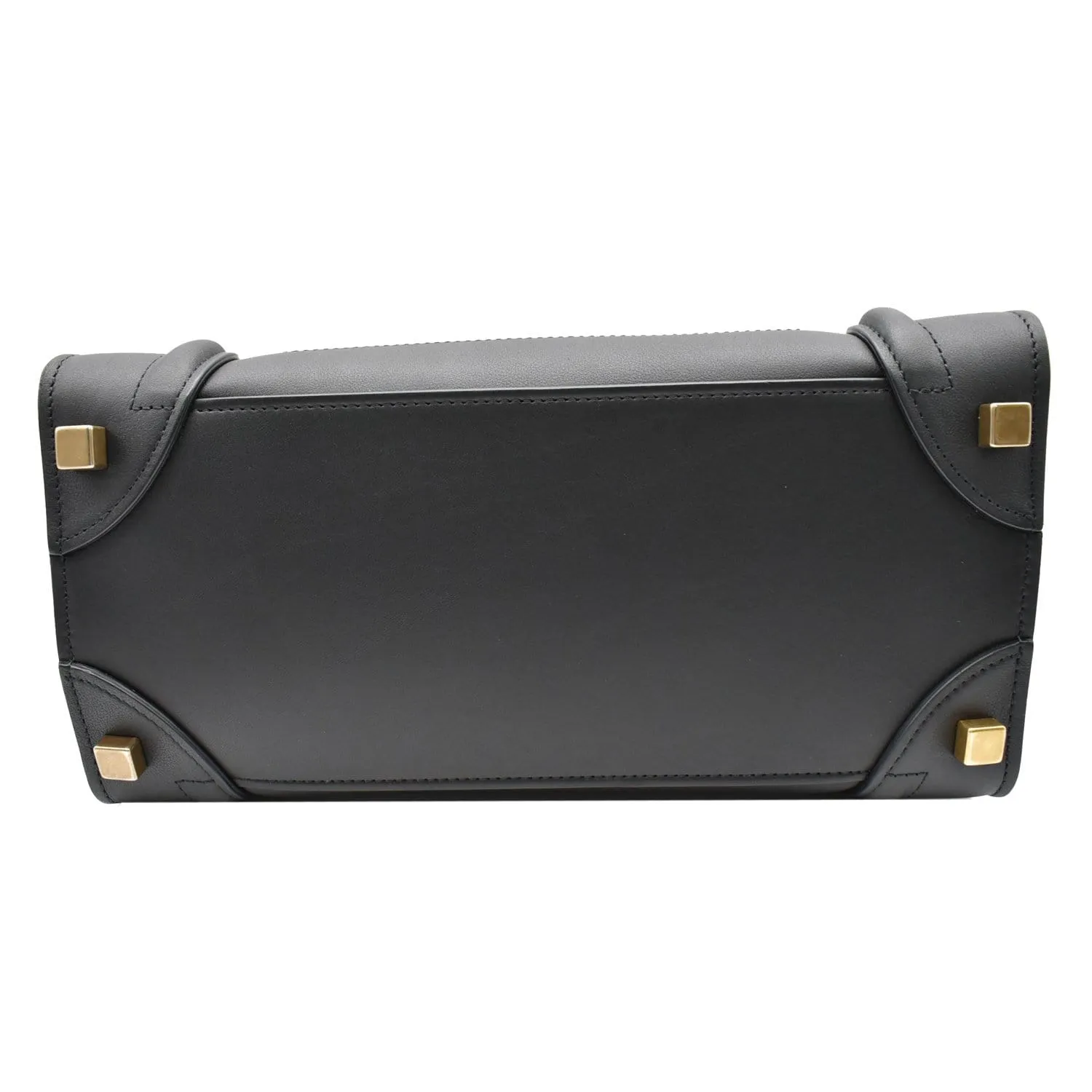 CELINE Mini Luggage Leather Tote Bag Black