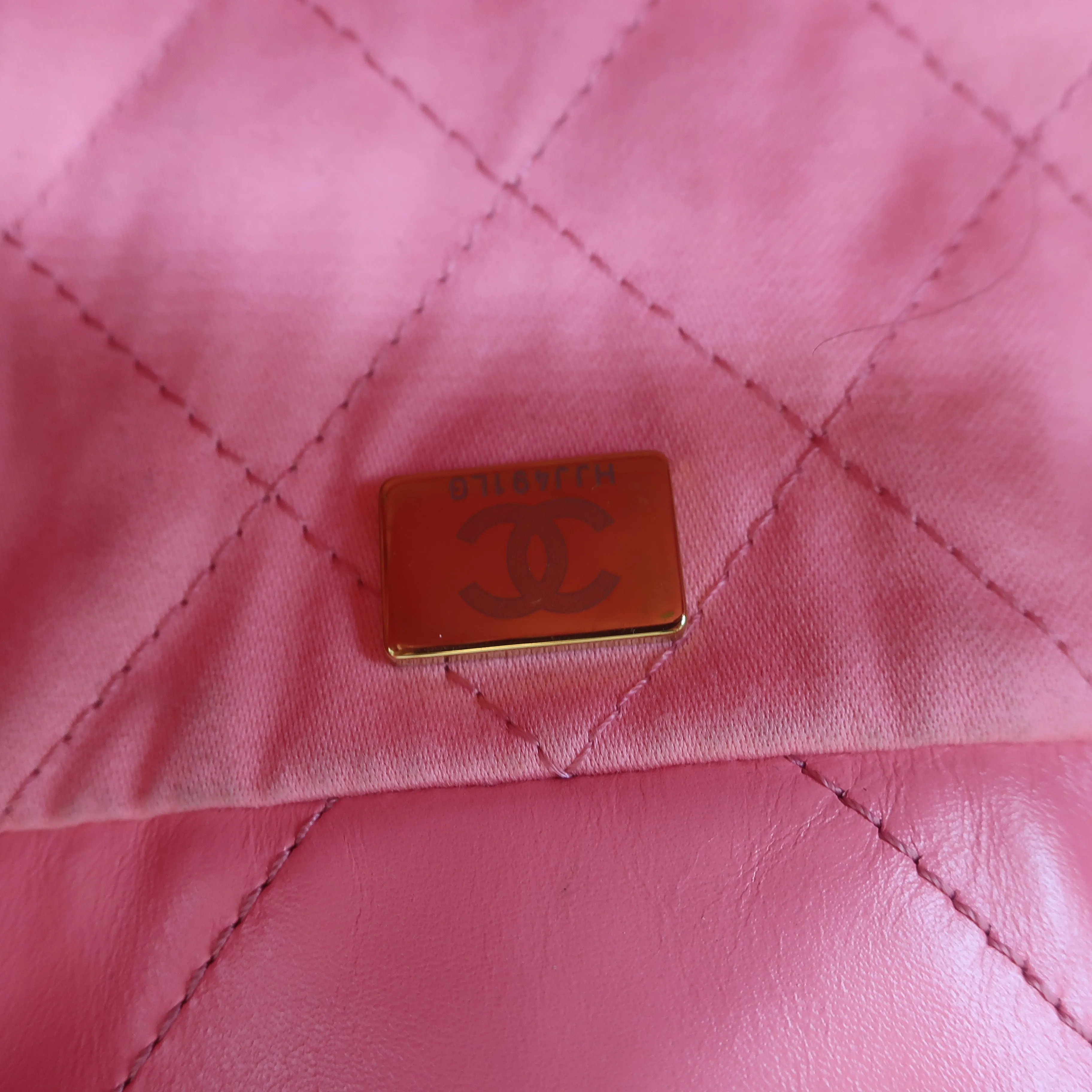 Chanel 22 Small Shoulder Bag Pink Quilted Leather