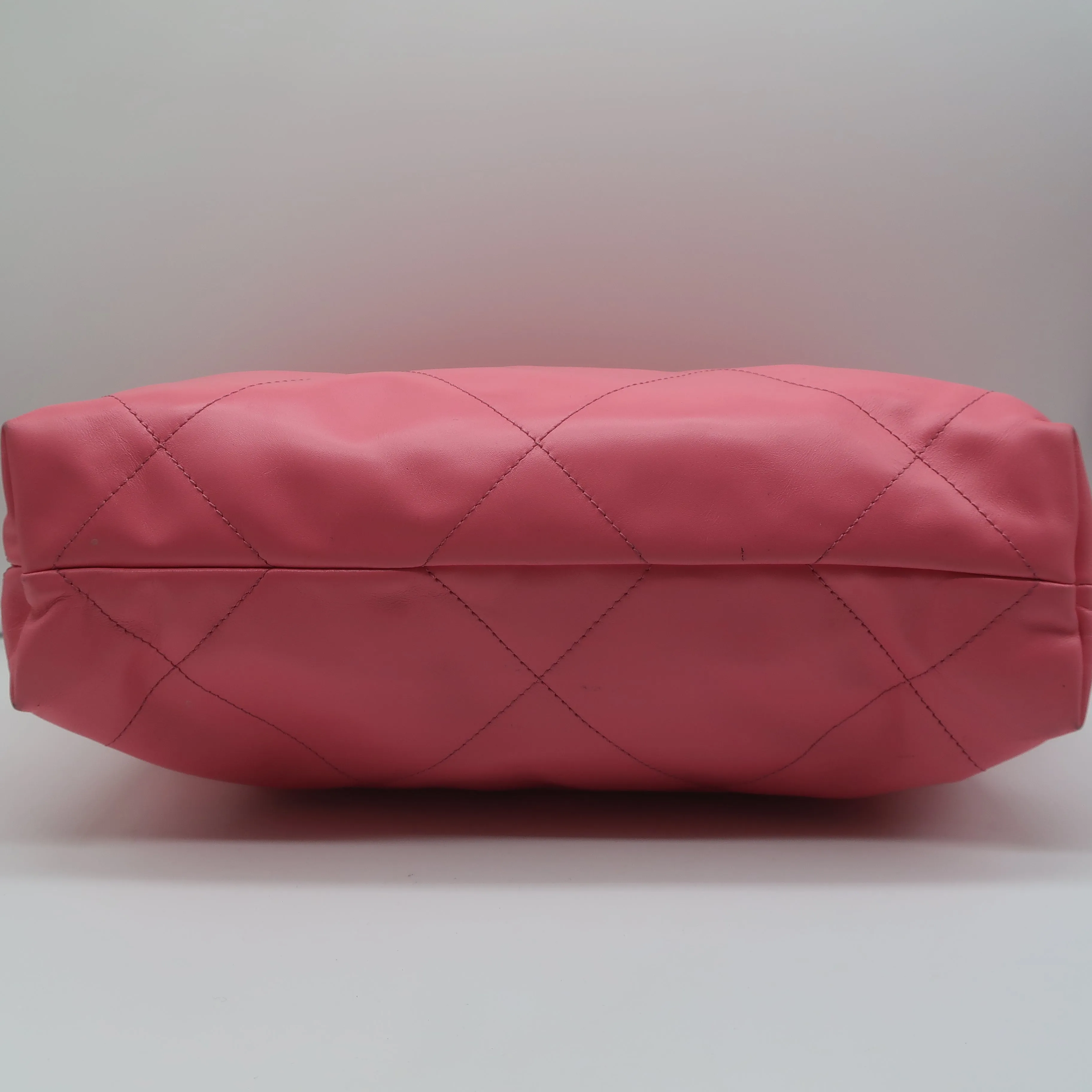 Chanel 22 Small Shoulder Bag Pink Quilted Leather