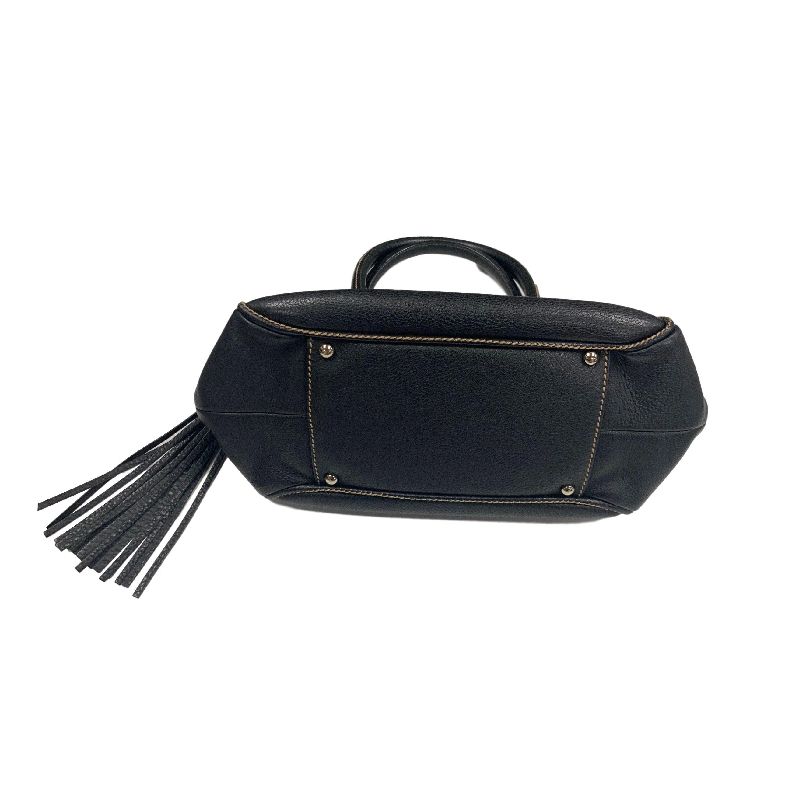 Chanel Black Leather Tassle Shoulder Bag