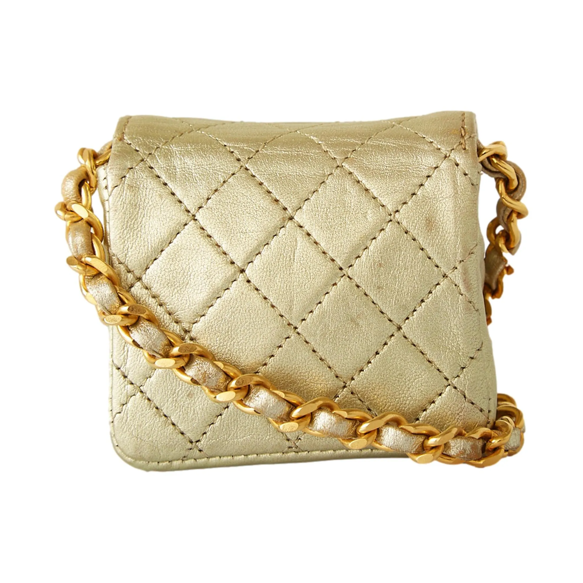 Chanel Gold Micro Chain Bag