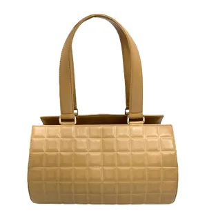 Chanel Tan Quilted Cylinder Bag