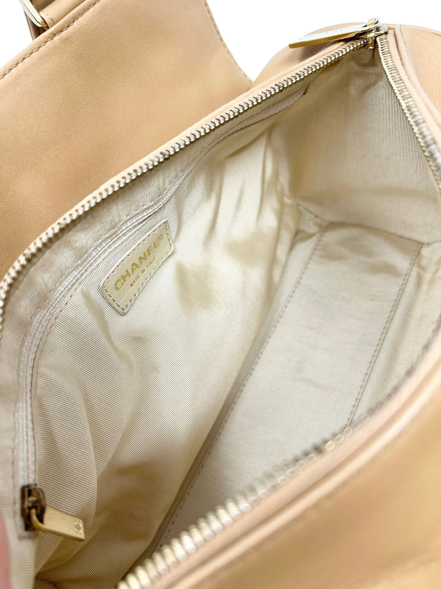 Chanel Tan Quilted Cylinder Bag