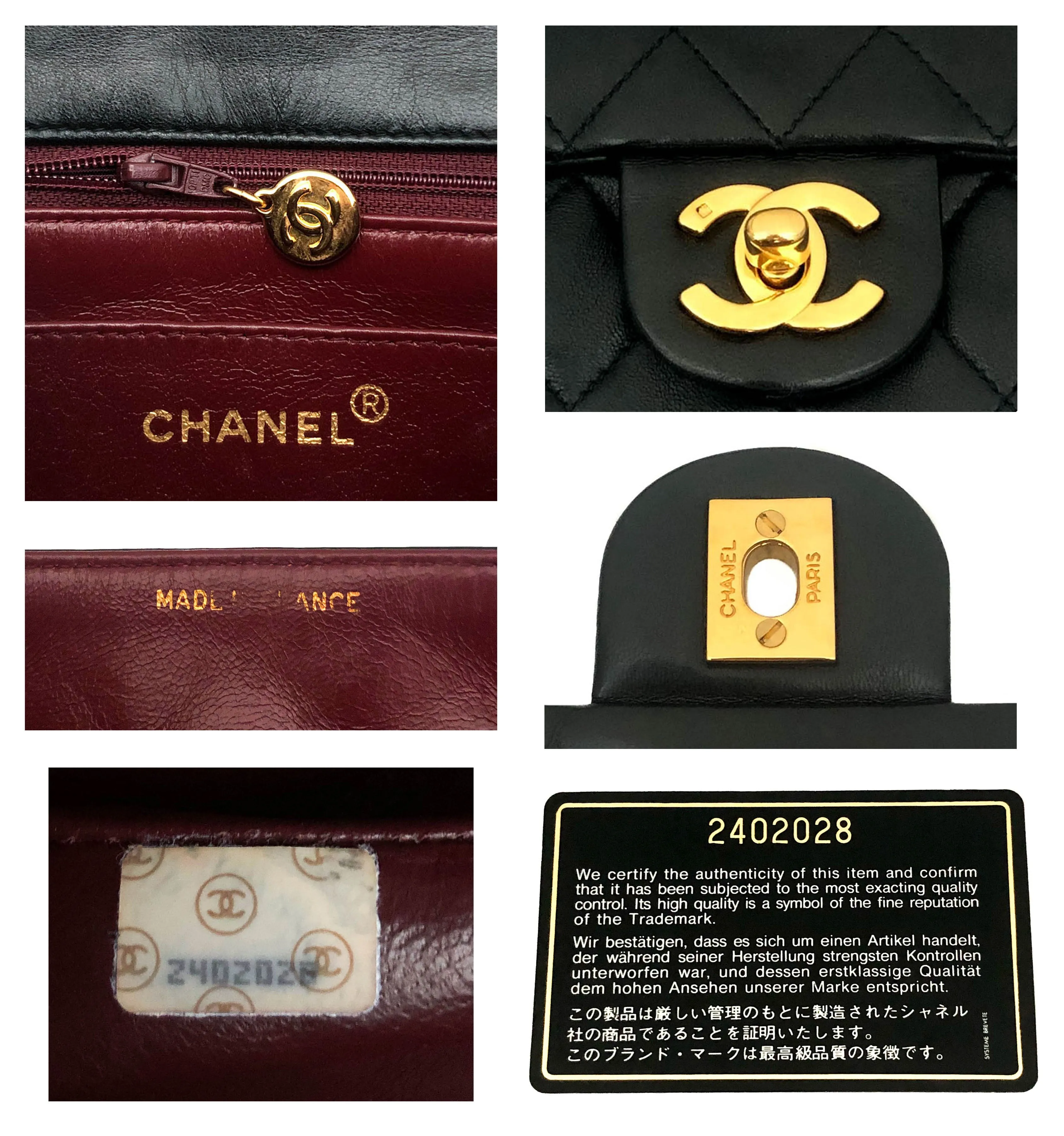 Chanel Vintage Black Lambskin Classic 2.55 Mini Flap Bag