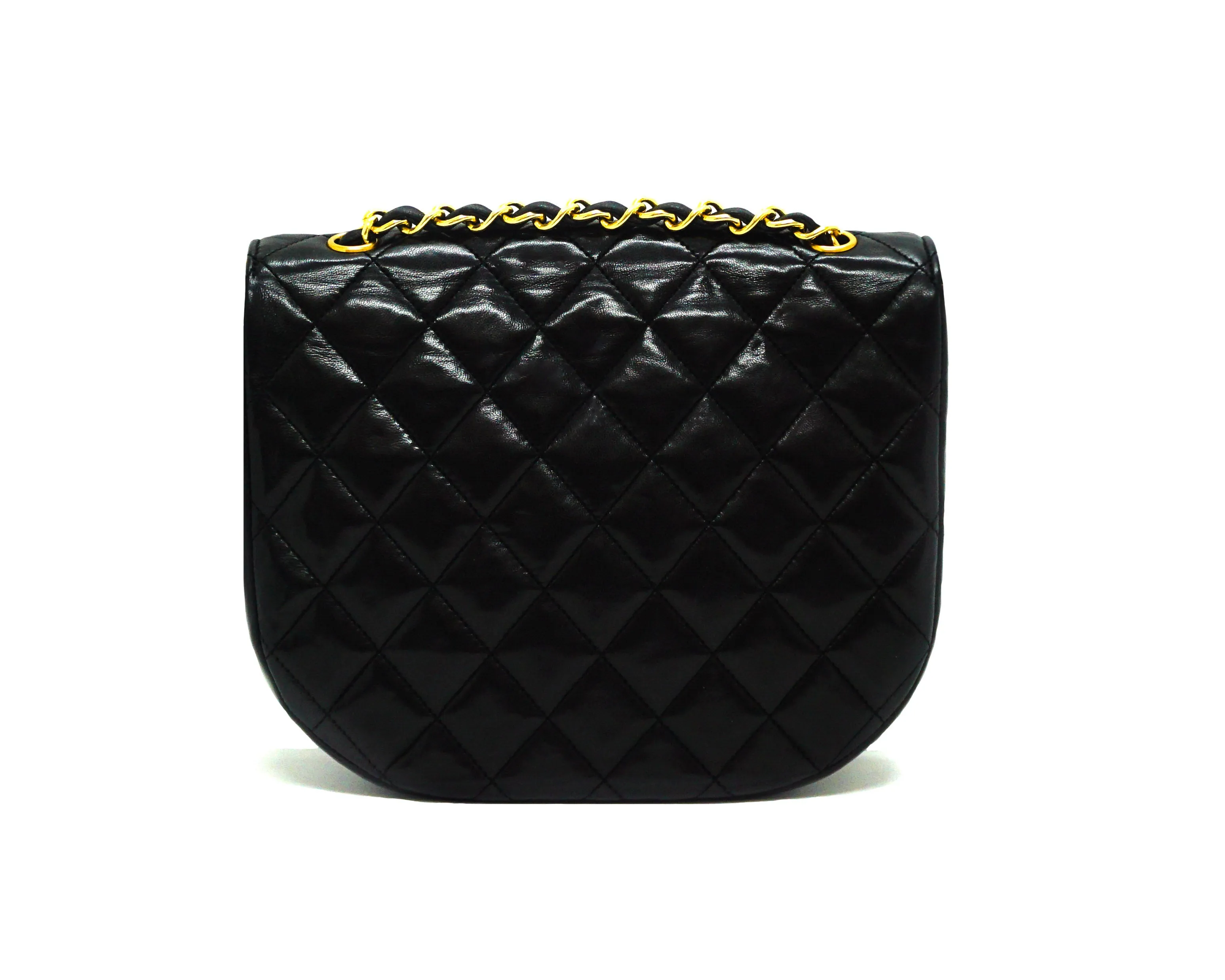 Chanel Vintage Rare Black Lambskin XL CC Mini Flap