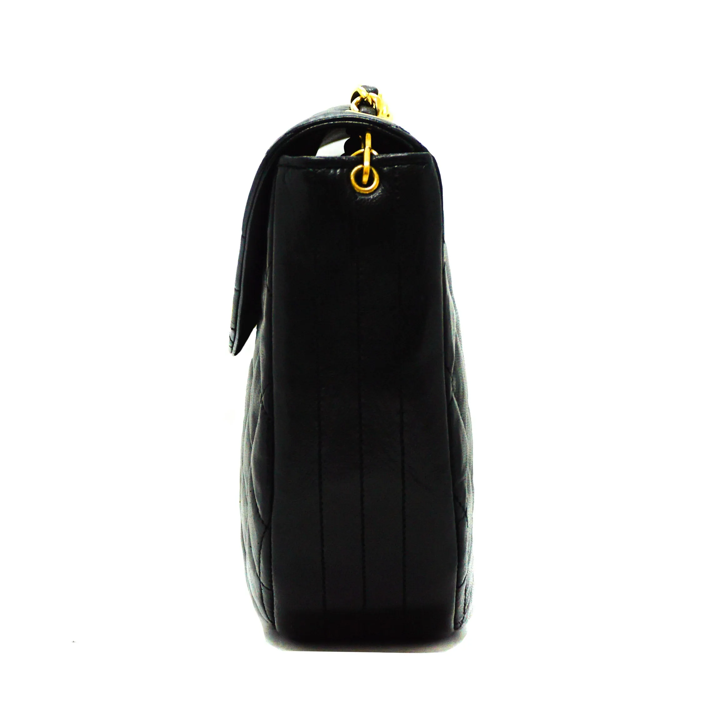 Chanel Vintage Rare Black Lambskin XL CC Mini Flap