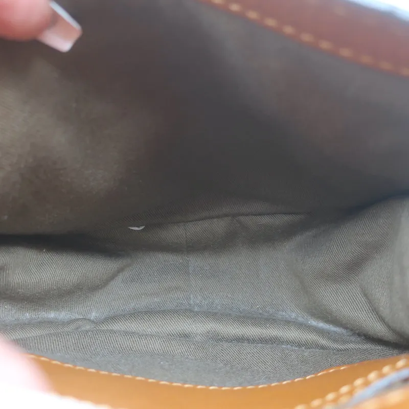 Chloe Marcie Mini Crossbody Saddle Bag Brown Grained Leather