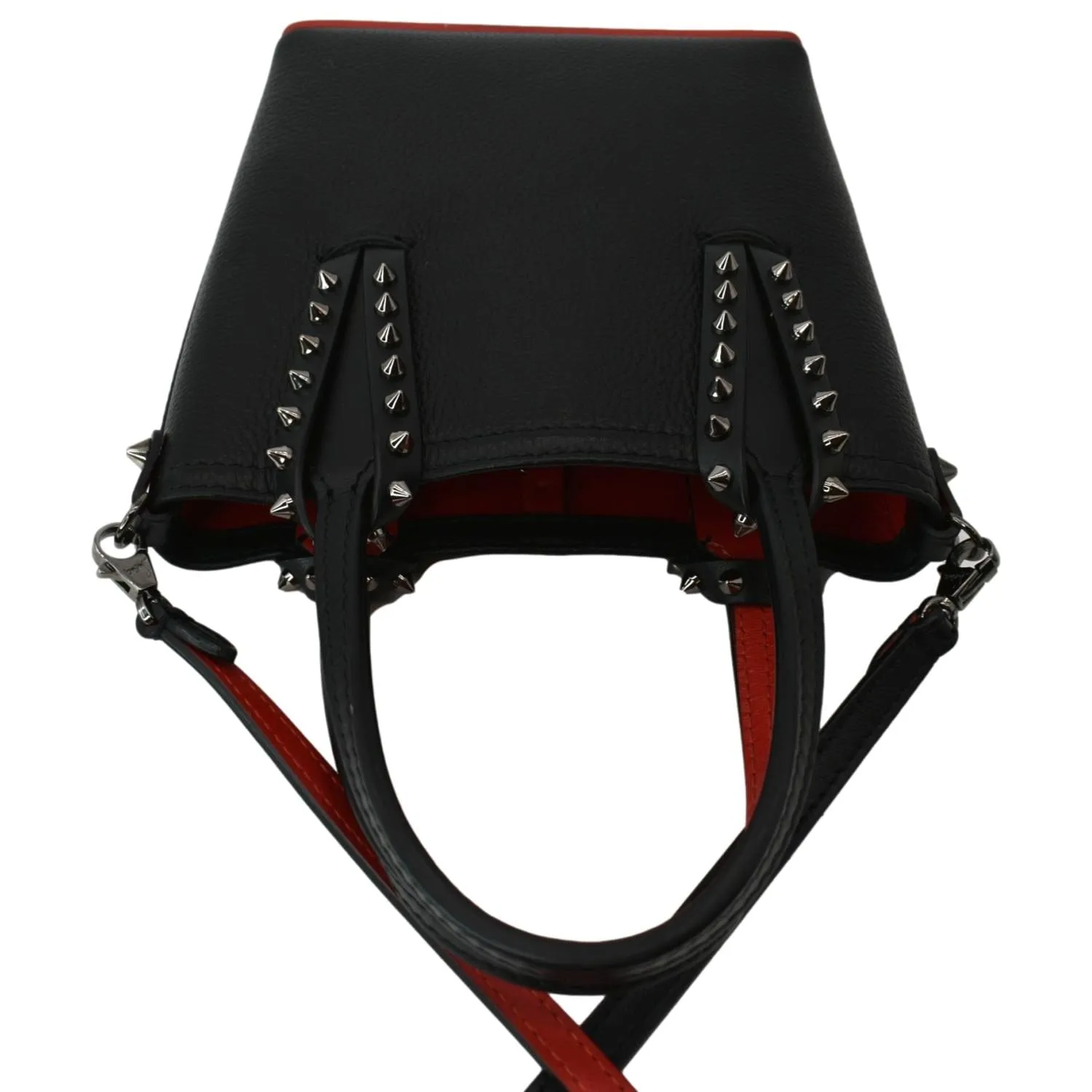 CHRISTIAN LOUBOUTIN Cabata Mini Leather Tote Bag Black