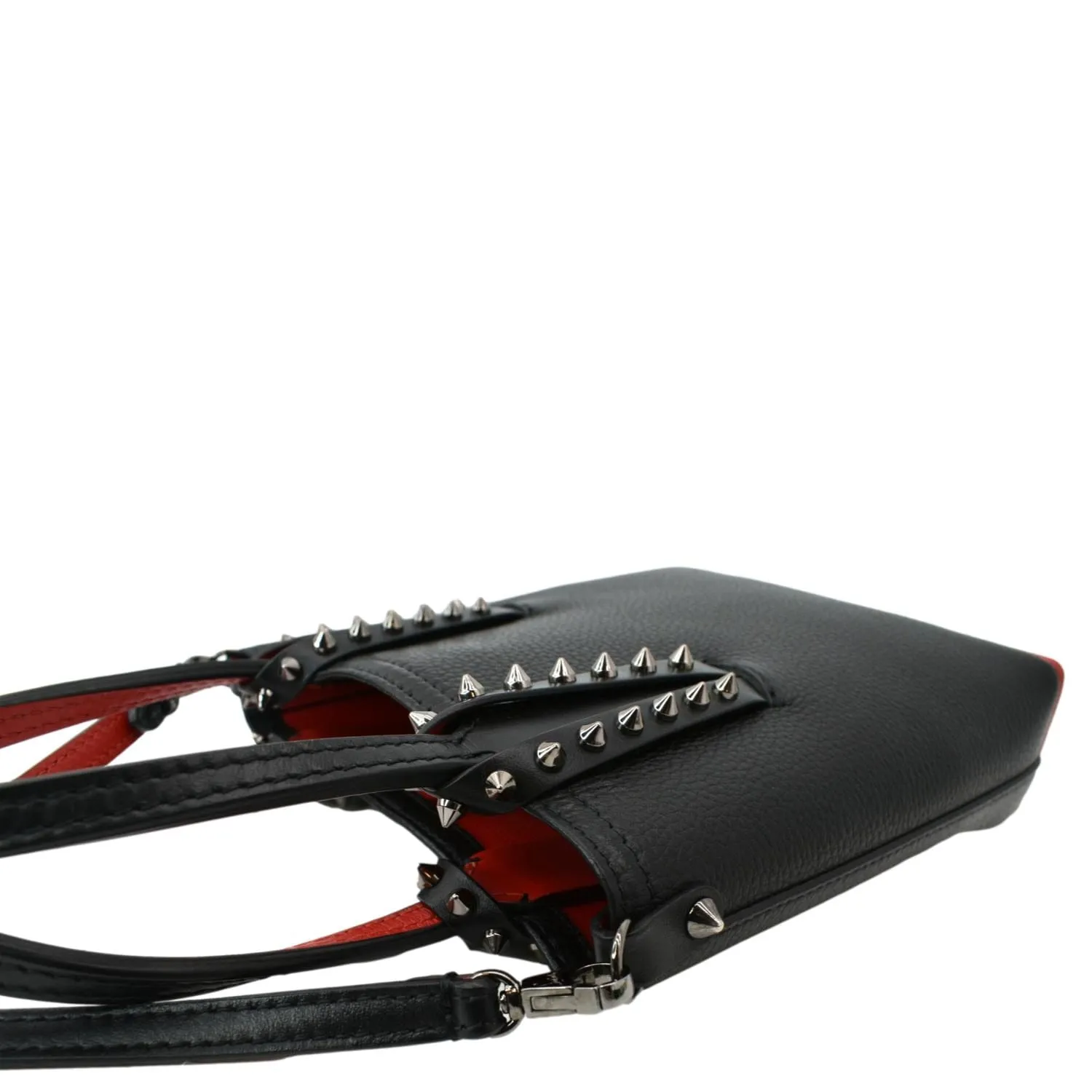 CHRISTIAN LOUBOUTIN Cabata Mini Leather Tote Bag Black