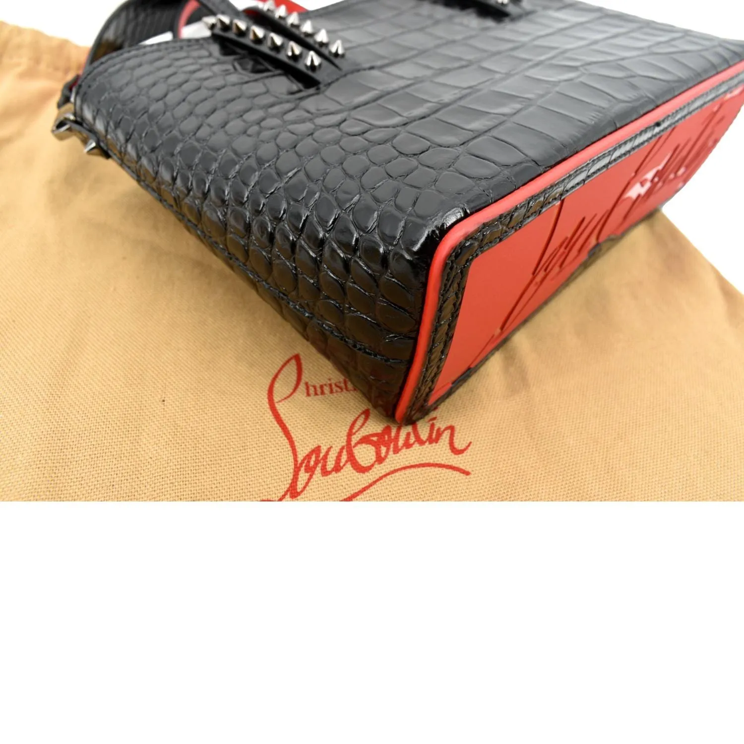 CHRISTIAN LOUBOUTIN Cabata Mini Spiked Leather Crossbody Bag Black
