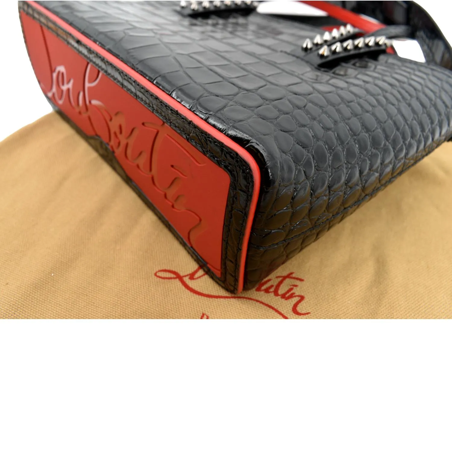 CHRISTIAN LOUBOUTIN Cabata Mini Spiked Leather Crossbody Bag Black