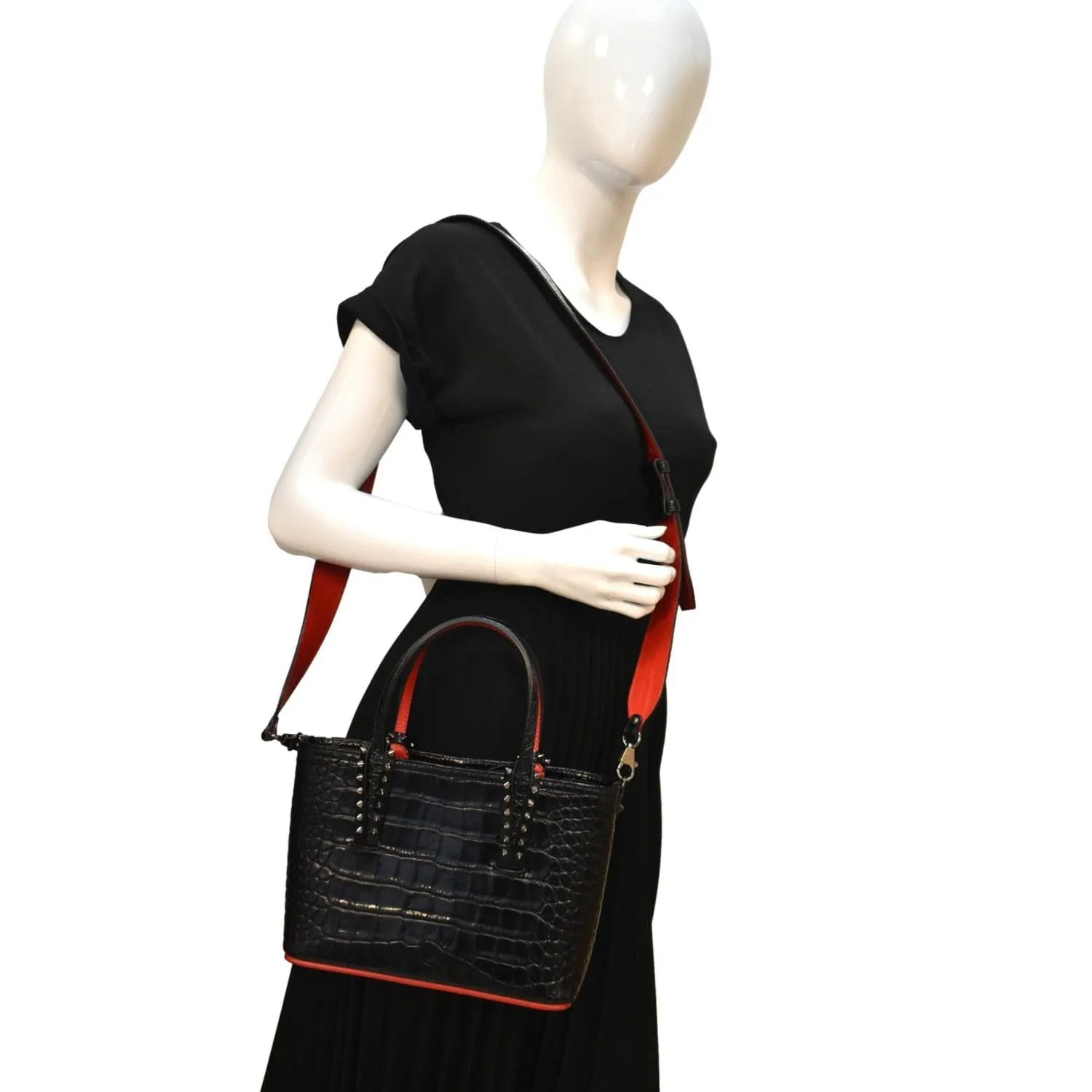 CHRISTIAN LOUBOUTIN Cabata Mini Spiked Leather Crossbody Bag Black