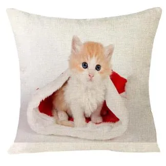 Christmas Cat Pillow Case Cover