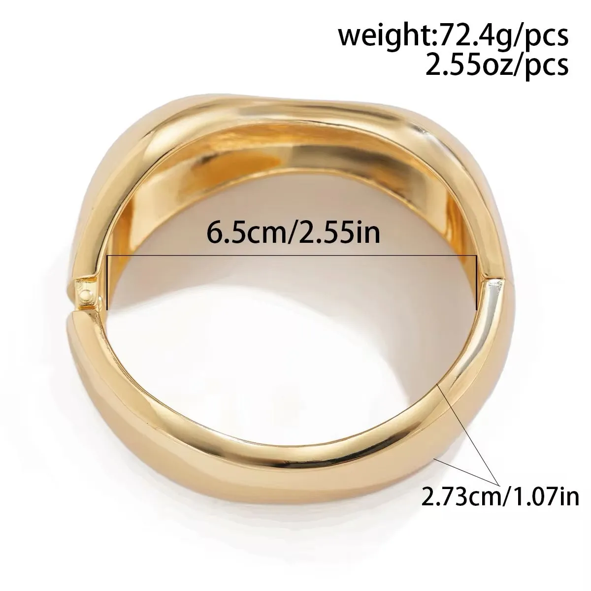 Classic Exaggerated Smooth Glossy Metal Wide Bangles Bracelet