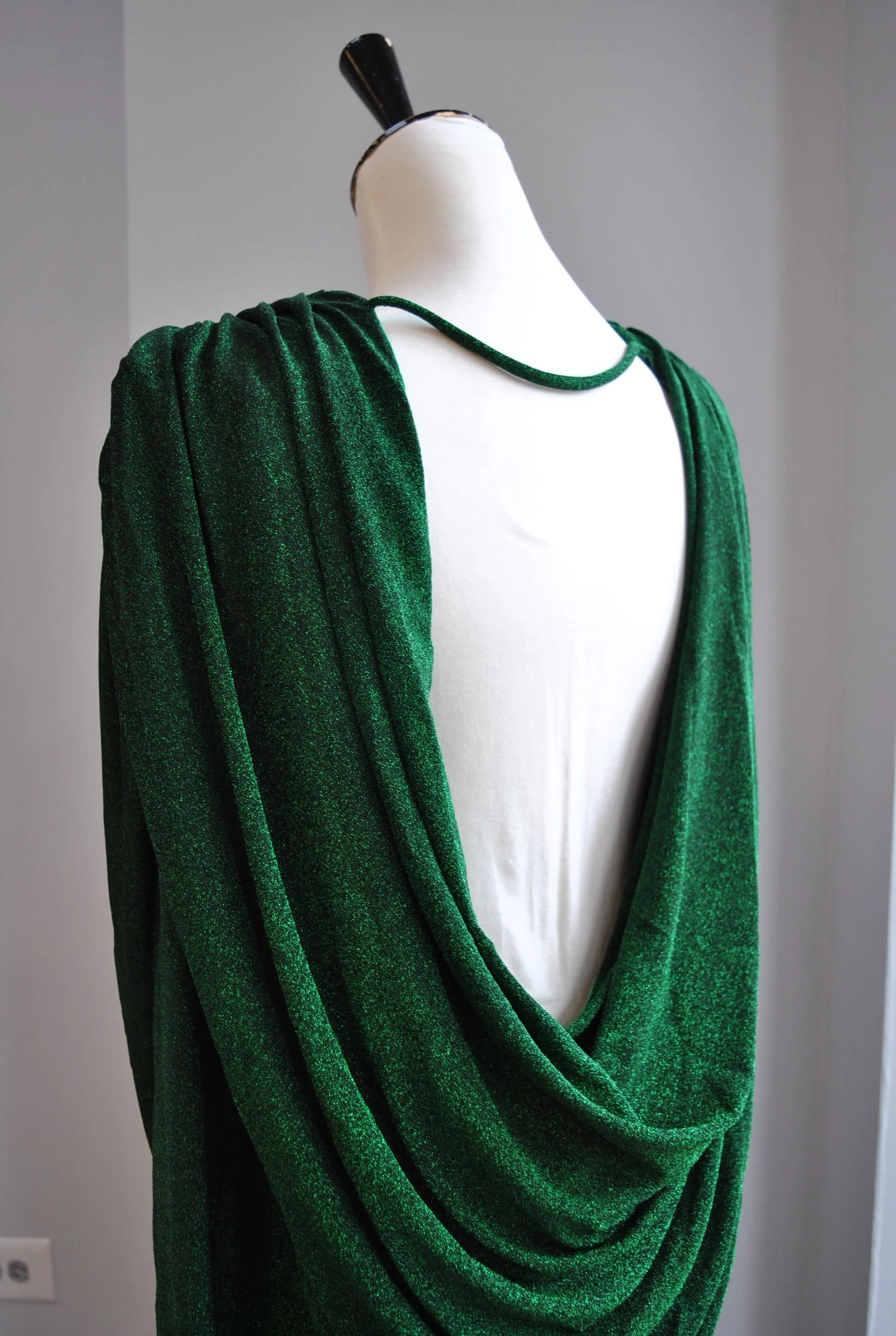 CLEARANCE - EMERALD GREEN PARTY MINI DRESS WITH OPEN BACK