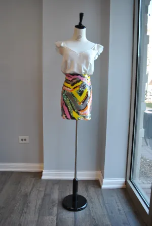 CLEARANCE - MULTICOLOR SEQUIN MINI SKIRT