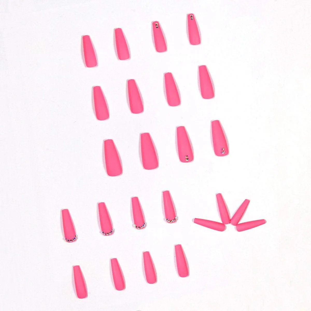 Coffin Hot Pink Matte Sparkly