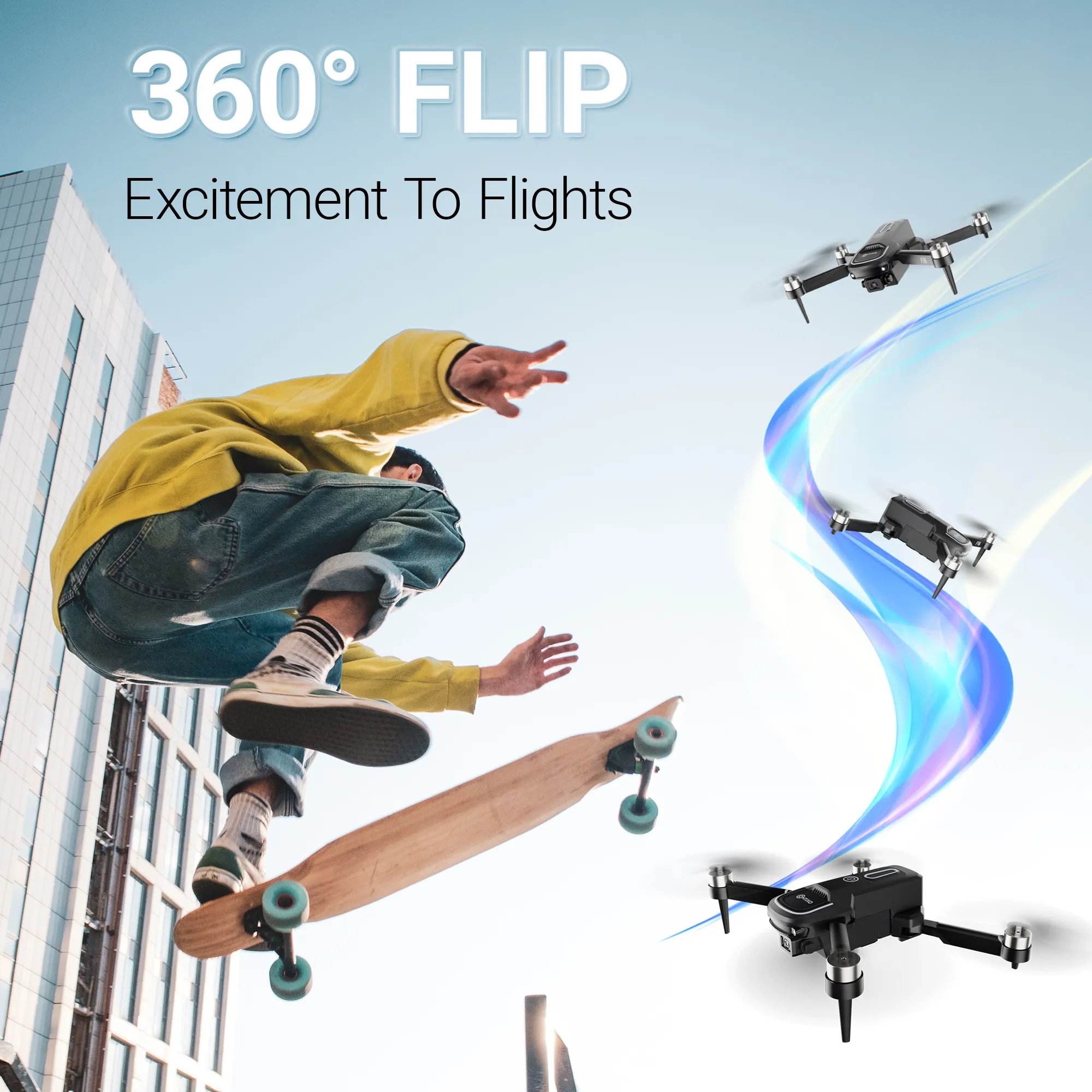 Contixo F16 Stunt Drone – 1080P HD Camera, Foldable Design, WiFi FPV, 16-Min Flight - 2024 Model by Contixo