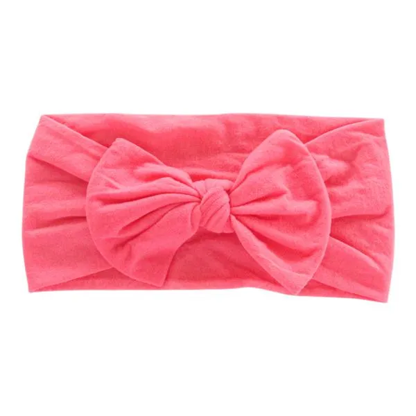 Coral Nylon Bow Headwrap