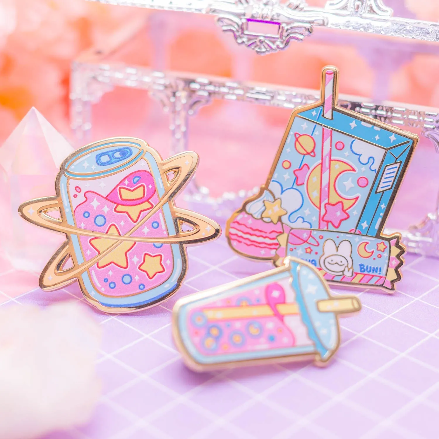 Cosmic Snacks - cosmic juice and snack enamel pin