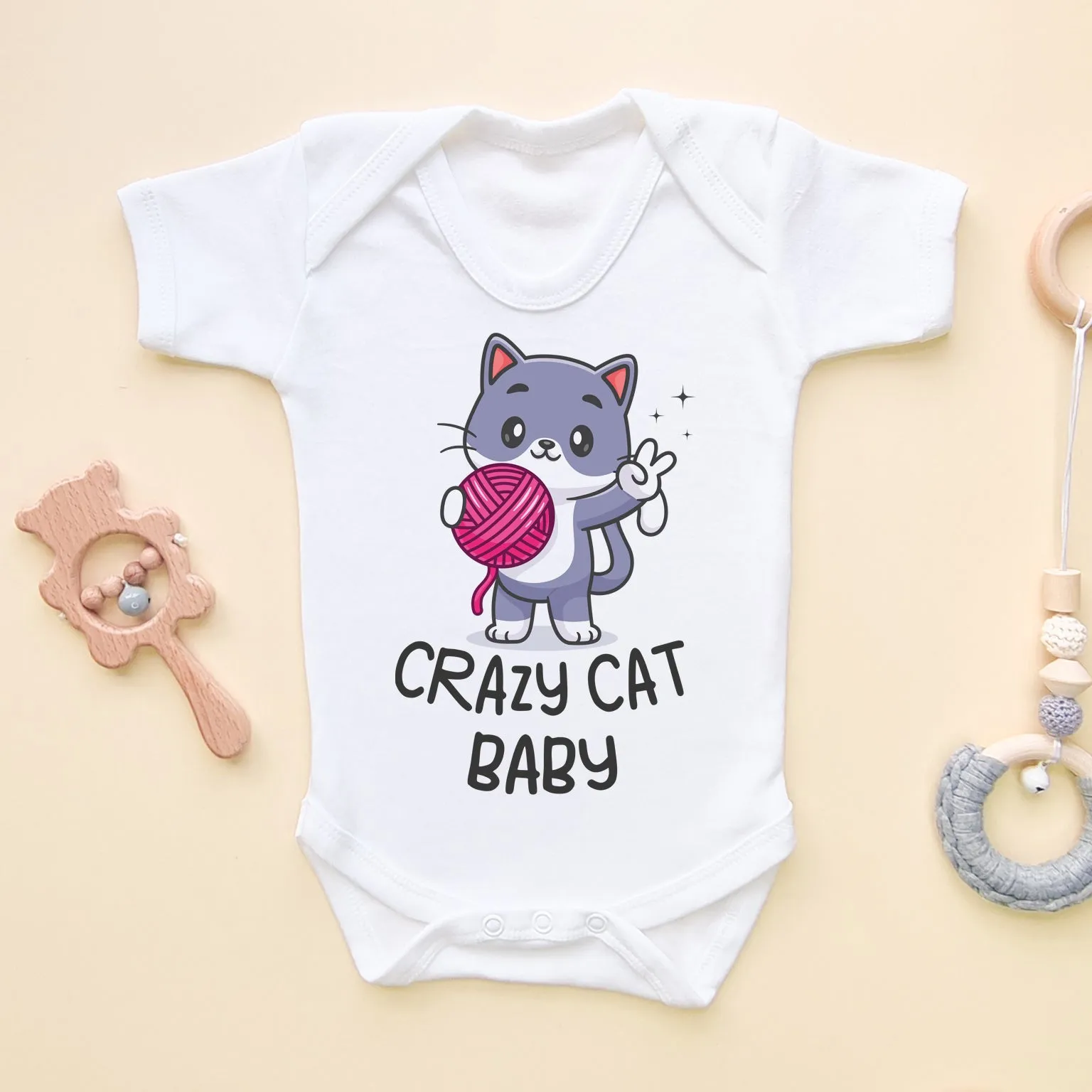Crazy Cat Baby Funny Baby Bodysuit