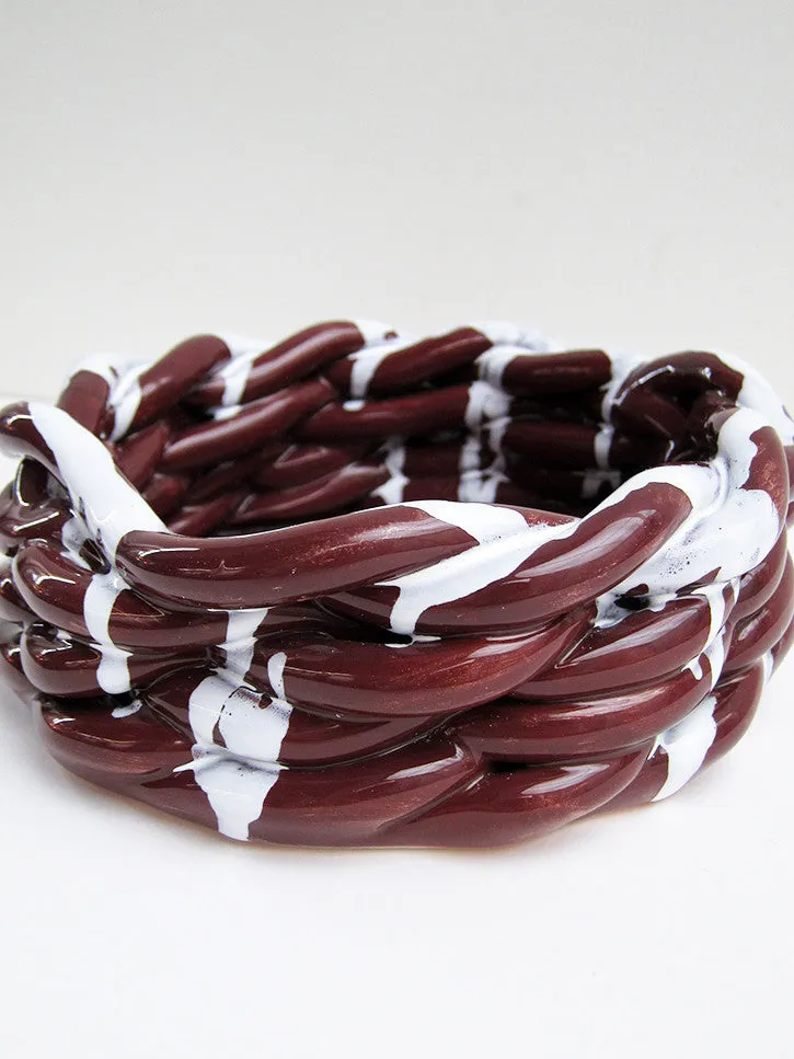 CristaSeya Anaphi Ceramic Bowl, Glossy Red